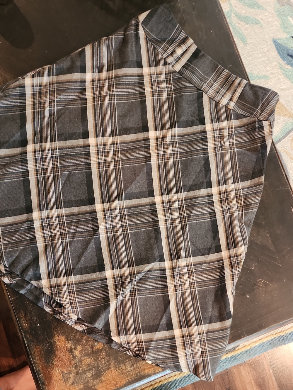 East 5th Black Tan & Cream Plaid A-Line Skirt